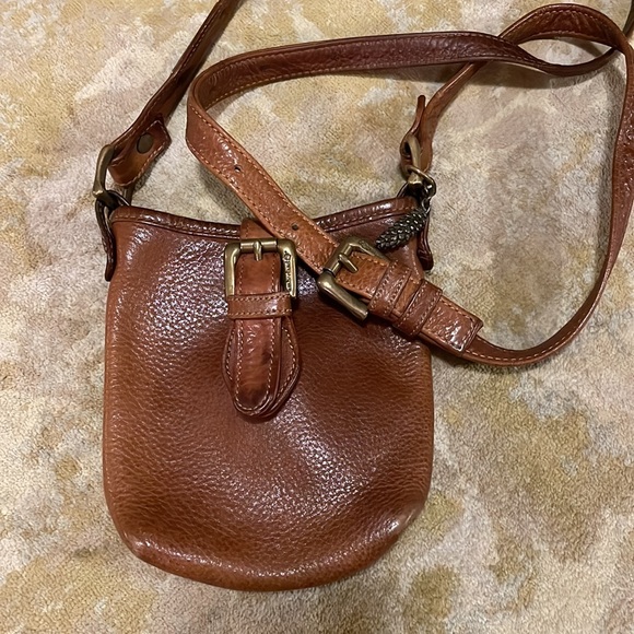 Timberland Bags Vintage Timberland Crossbody Leather Purse W Brass Hardware Snap Front